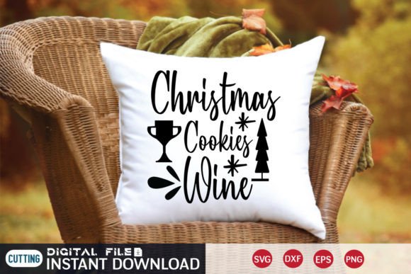 Christmas Cookies Wine Graphics and T-Shirt Designs