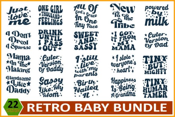 Retro Baby Design Bundle: Vintage Graphics for T-Shirt Designs