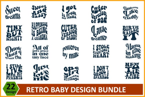 Retro Baby SVG Design Bundle: Graphics for T-Shirt Designs