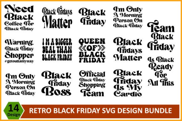 Retro Black Friday SVG Design Bundle Graphics T-Shirt Designs