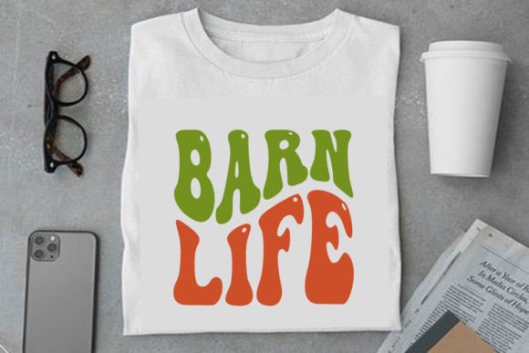 Retro Farm House Design, Barn Life T-Shirt Graphics
