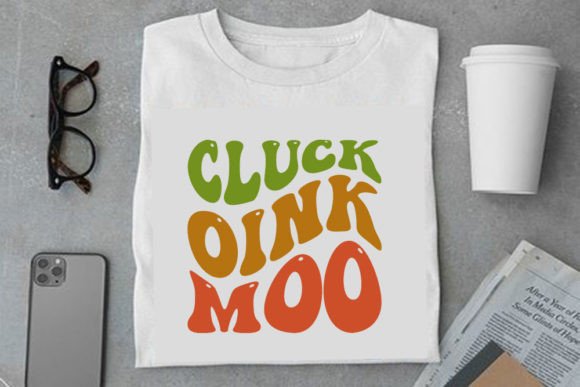 Retro Farm House Design: Cluck Oink Moo Graphics for T-Shirts