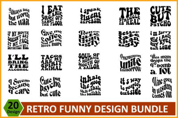 Retro Funny SVG Design Bundle: Graphics for T-Shirt Designs