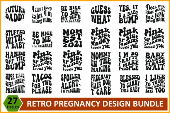 Retro Pregnancy SVG Design Bundle: Graphics for Branding