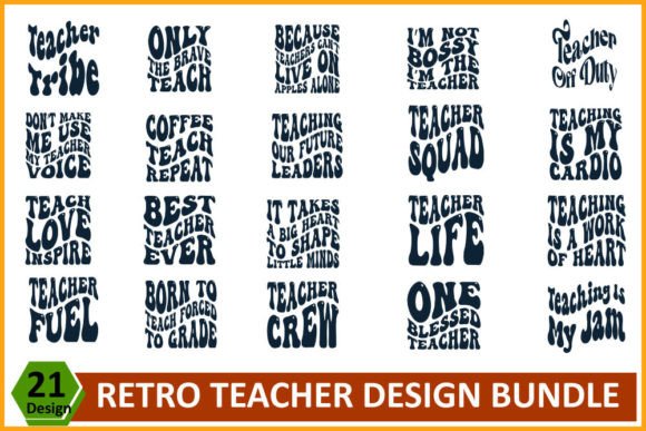 Retro Teacher SVG Design Bundle for T-Shirt Graphics and Local Branding